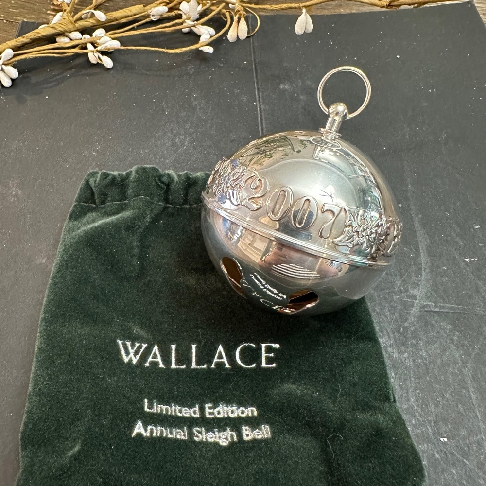 Wallace 2007 Annual Sleigh Bell Limited Edition Silver Plated Ornament